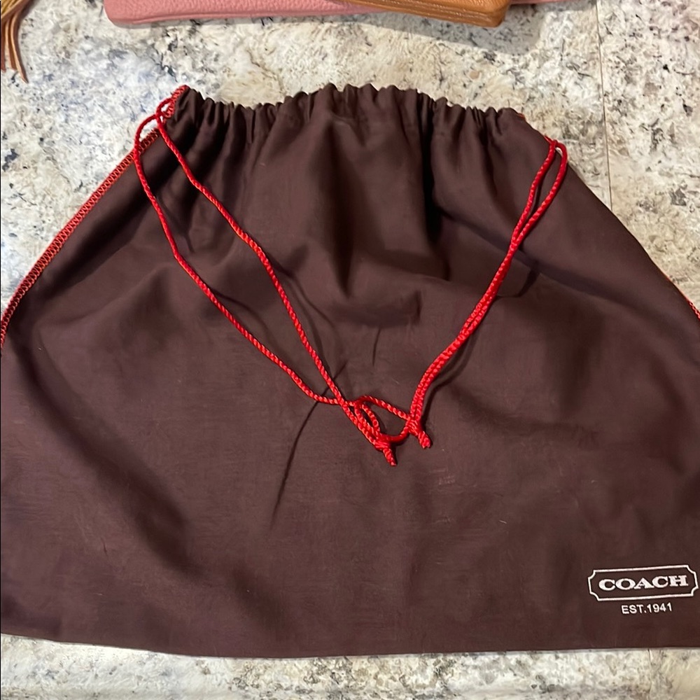 Coach Brown Drawstring Dust Bag